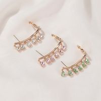 New Korean Clip Earrings Water Drop Tassel Earrings Crystal Zircon Ear Clip Earrings Integrated Earrings Wholesale Nihaojewelry main image 4