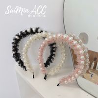 Korean Fashion Mesh Headband Fine-edge Large Pearl Headband Hair Bundle Wholesale Nihaojewelry main image 4