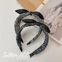 Korean Leopard Print Folds Bowknot Hair Band New Fashion Wide Brim Headband   Wholesale Nihaojewelry main image 4