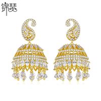 Banquet Bell Hollow Ladies Pearl Pendant Earrings Wholesale Nihaojewelry main image 2