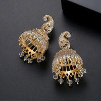 Banquet Bell Hollow Ladies Pearl Pendant Earrings Wholesale Nihaojewelry main image 5