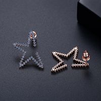 Korean Copper Inlaid Zircon Earrings Fashion One-piece Hair Earrings Wholesale Nihaojewelry main image 4
