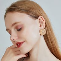 Fashion New S925 Silver Needle Ear Jewelry Alloy Earrings Round Thread Earrings Matte Lion Earrings For Women Nihaojewelry main image 1