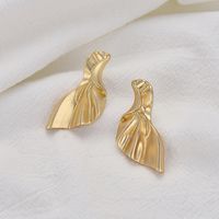 Fashion New Earrings S925 Silver Needle Alloy Ear Accessories Geometric Shaped Fold Irregular Earrings Nihaojewelry main image 5