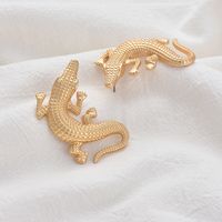 New 925 Silver Needle Earrings Crocodile Pattern Earrings Exaggerated Crocodile Earrings Wholesale Nihaojewelry main image 5