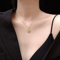 Fashion Baroque Irregular Bump Texture Pendant Necklace Clavicle Chain Titanium Steel Plated 18k Gold Nihaojewelry main image 4