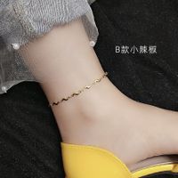 Fashion Anklet Little Pepper Multi-accessory Anklet Titanium Steel Plated With Three Layers Of Real Gold Anklet Nihaojewelry main image 1