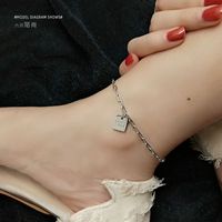 Fashion All-match Long Chain Letters Lucky Square Anklet Stainless Steel Anklet Nihaojewelry main image 3