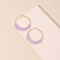 Coréen Exagéré Géométrique Grand Cercle Violet Boucles D&#39;oreilles En Cristal Transparent Hipster Boucles D&#39;oreilles Simples En Gros Nihaojewelry main image 3