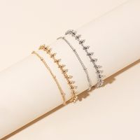 Korean Hot Sale Simple Round Bead Anklet Double-layer Anklet Girls Chain Anklet Jewelry Nihaojewelry main image 1