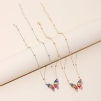 Fashion Simple Butterfly Pendant Necklace Korean Super Fairy Diamond Exquisite Women's Clavicle Chain Nihaojewelry main image 1
