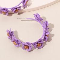 Fashion New Earrings Geometric C Shape Cute Flower Handmade Candy Color Wreath Earrings Wholesale Nihaojewelry main image 6