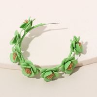 Fashion New Earrings Geometric C Shape Cute Flower Handmade Candy Color Wreath Earrings Wholesale Nihaojewelry main image 5