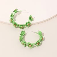 Fashion New Earrings Geometric C Shape Cute Flower Handmade Candy Color Wreath Earrings Wholesale Nihaojewelry main image 4