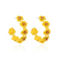 Fashion New Earrings Geometric C Shape Cute Flower Handmade Candy Color Wreath Earrings Wholesale Nihaojewelry main image 3