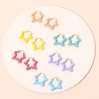 Candy Color Fashion Childlike Star Earring Five-pointed Star Long Resin Earrings Wholesale Nihaojewelry main image 1