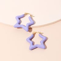 Candy Color Fashion Childlike Star Earring Five-pointed Star Long Resin Earrings Wholesale Nihaojewelry main image 5