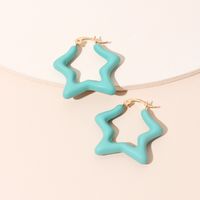 Candy Color Fashion Childlike Star Earring Five-pointed Star Long Resin Earrings Wholesale Nihaojewelry main image 4