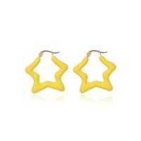 Candy Color Fashion Childlike Star Earring Five-pointed Star Long Resin Earrings Wholesale Nihaojewelry main image 3