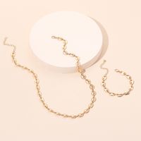 Fashion Pig Nose Chain Button Bracelet Necklace Sets For Women Clavicle Chain Wild Jewelry Nihaojewelry main image 1