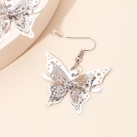 Fashion  Hot Sale Models Zircon Earrings  Gold Three-dimensional Butterfly Earrings For Women Nihaojewelry main image 4