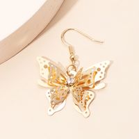 Fashion  Hot Sale Models Zircon Earrings  Gold Three-dimensional Butterfly Earrings For Women Nihaojewelry main image 5