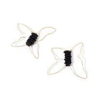 Mode Vente Chaude Simple Ligne Papillon Boucles D&#39;oreilles De Perles De Riz Pour Les Femmes Nihaojewelry main image 4
