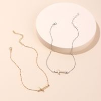Fashion Women's Necklace Simple Cross Pendant Necklace Punk Short Clavicle Chain Nihaojewelry main image 1