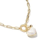 Fashion Simple Pearl White Love Pendant Necklace Fashion Heart-shaped Thick Chain Clavicle Chain For Women Nihaojewelry main image 5