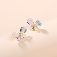 Korea Fashion Stained Glass Rhinestone Earrings Popular Jewelry Sweet Butterfly Silver Earrings Wholesale Nihaojewelry main image 3
