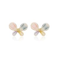Korea Fashion Stained Glass Rhinestone Earrings Popular Jewelry Sweet Butterfly Silver Earrings Wholesale Nihaojewelry main image 6