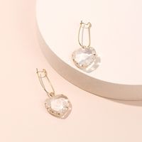 الكورية الأزياء العصرية الزجاج الشفاف الماس الأقراط الحب القلب على شكل المتخصصة الحلو الأقراط الجملة Nihaojewelry main image 1