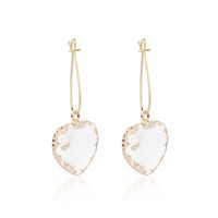 Korean Fashion Trendy Transparent Glass Diamond Earrings Love Heart-shaped Niche Sweet Earrings Wholesale Nihaojewelry main image 6