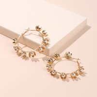 New Exquisite Wreath Metal Earrings Fashion Pearl Flower Earrings Wholesale Nihaojewelry main image 3
