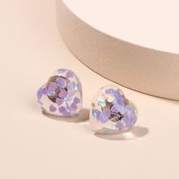 New Fashion Love Transparent Resin Earrings Geometric Heart-shaped 925 Silver Needle Earrings Wholesale Nihaojewelry main image 5