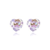 New Fashion Love Transparent Resin Earrings Geometric Heart-shaped 925 Silver Needle Earrings Wholesale Nihaojewelry main image 6