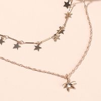 Korean Fashion Starfish Pendant Choker Copper Necklace Double Beautiful Wind Star Clavicle Necklace For Women Nihaojewelry main image 5