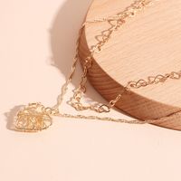 Korean Trendy Woven Love Pendant Earrings Necklace Set Ladies Double Heart-shaped Chain Fashion Clavicle Chain Nihaojewelry main image 1