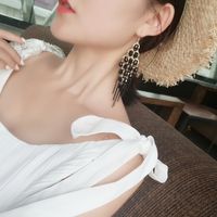Korean Colored Glaze Crystal Flashing Diamond Double-sided Wearing Earring Wholesale Nihaojewelry main image 5