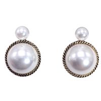 S925 Silver Needle Retro Round Big Pearl Earrings Port Style Simple And Elegant Earrings Wholesale Nihaojewelry main image 6