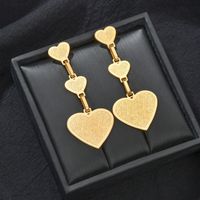 بسيطة على شكل قلب متعددة طبقة لامعة الحب الأقراط الفولاذ المقاوم للصدأ مبالغ فيه مجوهرات الجملة Nihaojewelry sku image 1