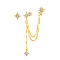 Star Earrings Korean Cool And Handsome Single Tassel Ear Clip Earrings Wholesale Nihaojewelry sku image 1