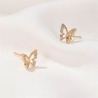 New Hollow Butterfly Earrings Diamond  Earrings Trend Earrings Wholesale Nihaojewelry sku image 1