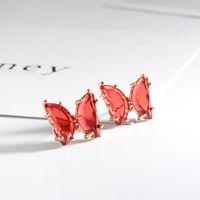 Korean Style Earrings Summer Transparent Butterfly Earrings Simple Crystal Earrings Wholesale Nihaojewelry sku image 1