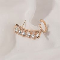 New Korean Clip Earrings Water Drop Tassel Earrings Crystal Zircon Ear Clip Earrings Integrated Earrings Wholesale Nihaojewelry sku image 3