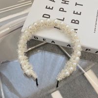 Korean Fashion Mesh Headband Fine-edge Large Pearl Headband Hair Bundle Wholesale Nihaojewelry sku image 2