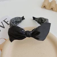 Korean Leopard Print Folds Bowknot Hair Band New Fashion Wide Brim Headband   Wholesale Nihaojewelry sku image 1