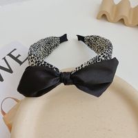 Korean Leopard Print Folds Bowknot Hair Band New Fashion Wide Brim Headband   Wholesale Nihaojewelry sku image 4