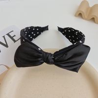 Korean Leopard Print Folds Bowknot Hair Band New Fashion Wide Brim Headband   Wholesale Nihaojewelry sku image 2