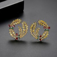 Fashion Korean New Creative Lady Copper Inlaid Zirconium Earrings Wholesale Nihaojewelry sku image 1